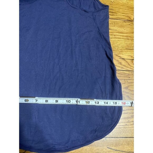 Lululemon Blue Stripped Singlet Tank Slit Sides Size 4? EUC - Picture 4 of 7